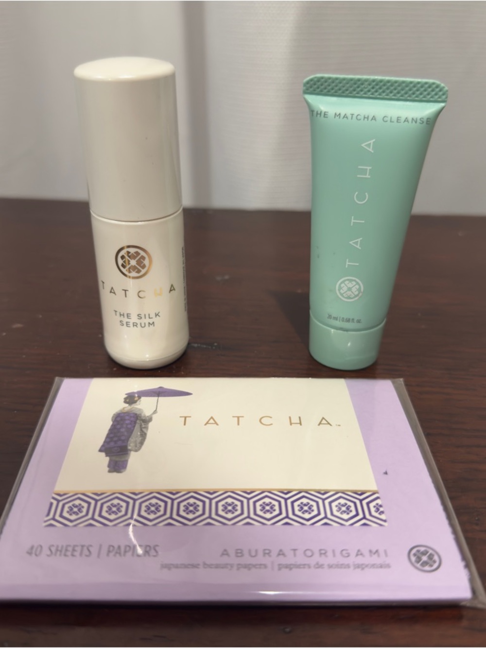 NEW Tatcha Bundle Matcha Cleanse, Cream Silk Serum & Japanese Beauty Papers